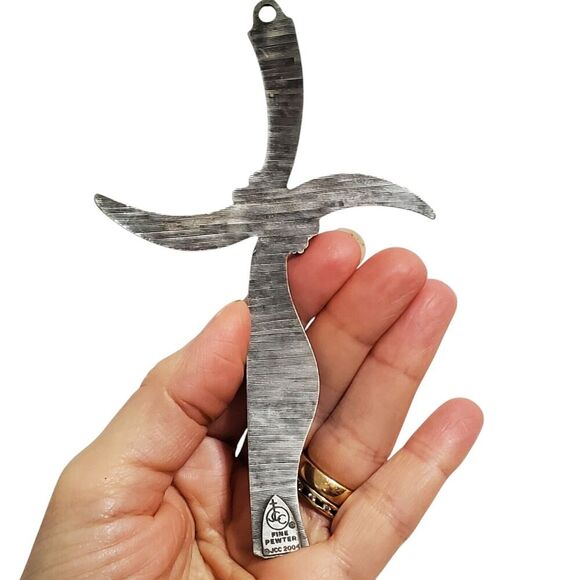 Pewter 5" Cross Pendant Charm Wall Decor JCC 2004 Religious Christian - Picture 3 of 6